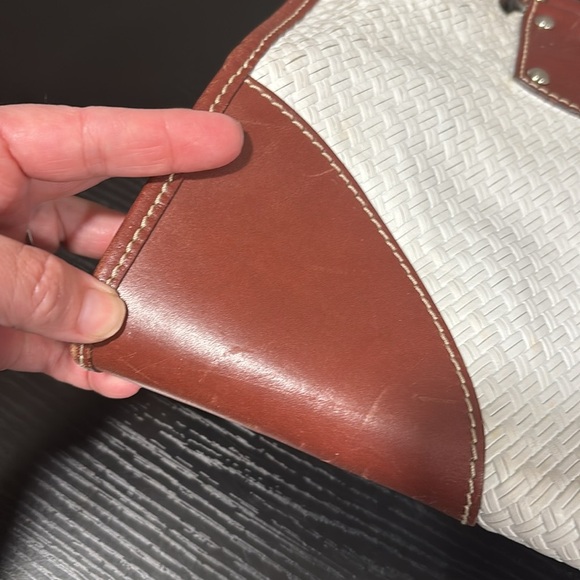 CLAUDIA Firenze genuine leather white and brown  made in Italy shoulder bag - Picture 11 of 15